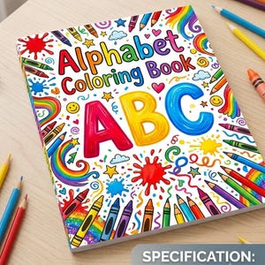 Alphabet Coloring Book Printable | 54 Pages ABC Tracing Workbook | Toddler Handwriting Practice Learn to Read PDF