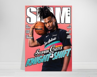 Stephon Castle SLAM Magazin Cover Poster San Antonio Spurs Grafik Print NBA Poster Wandkunst Geschenk für Spurs Fans