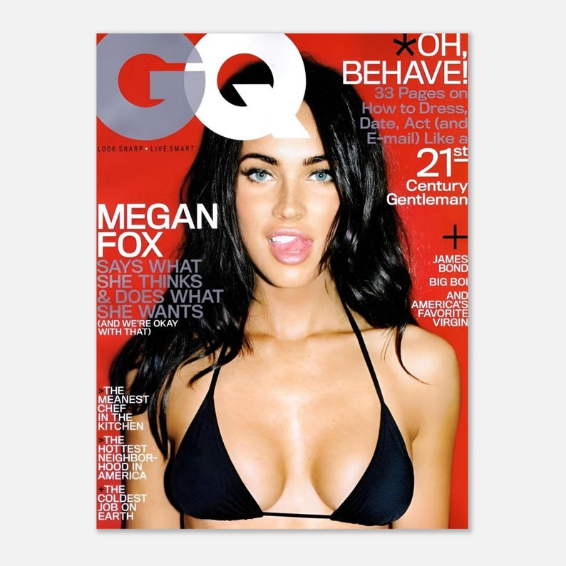 Megan Fox GQ Magazin Cover Poster: 2010s Pop Art Print, Raumdekor Bild 3
