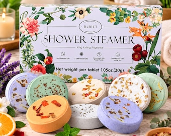 Shower Steamers Aromatherapy Gift Set, 8 Pack Relaxation Shower Tablets, Self Care Spa Gift for Women, Christmas Stocking Stuffer