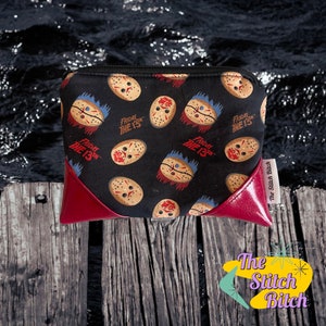 Trousse à maquillage, Trousse à fermeture éclair, Porte-monnaie, Sac en vinyle, Trousse d&#39;horreur de clown, Films d&#39;horreur, Monstres, Jason, Tueur avec masque de hockey
