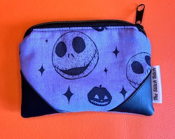 Coin Pouch, Coin Purse, Small Zippered Bag, Card holder, Wallet, NBC, Nightmare Before Christmas, Jack and Sally