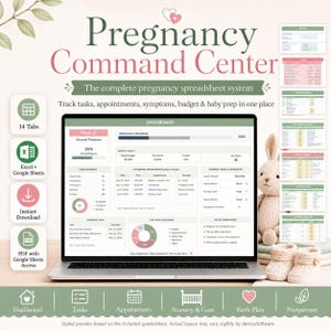 Pregnancy Tracker Spreadsheet, Weekly Planner, Budget, Baby Prep (Excel, Google Sheets)
