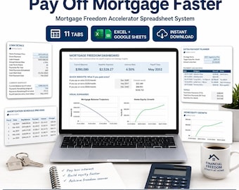 Planificador de pago de hipotecas, cómo pagar la hipoteca más rápido, calculadora de pagos adicionales, tabla de amortización, analizador de refinanciamiento.