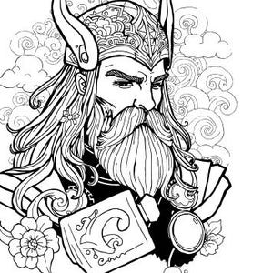 Główni bogowie nordyccy Mitologia wikingów Zentangle 28 Kolorowanki #f3