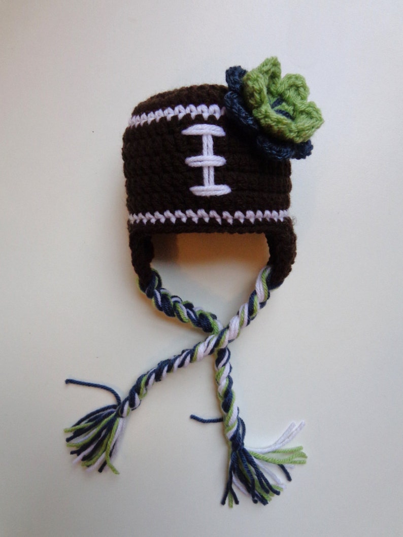 Newborn Crochet Football Hat Seattle Seahawks Inspired Etsy