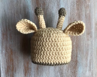 Neugeborenen Häkelmütze Giraffe, Strickmütze, Baby Junge, Baby Mädchen, Tiermütze, Foto Requisite