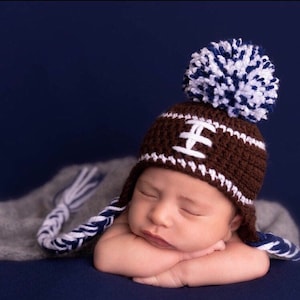 Newborn Crochet Penn State Football Hat, Photo Prop, Knit Hat, baby boy, baby girl