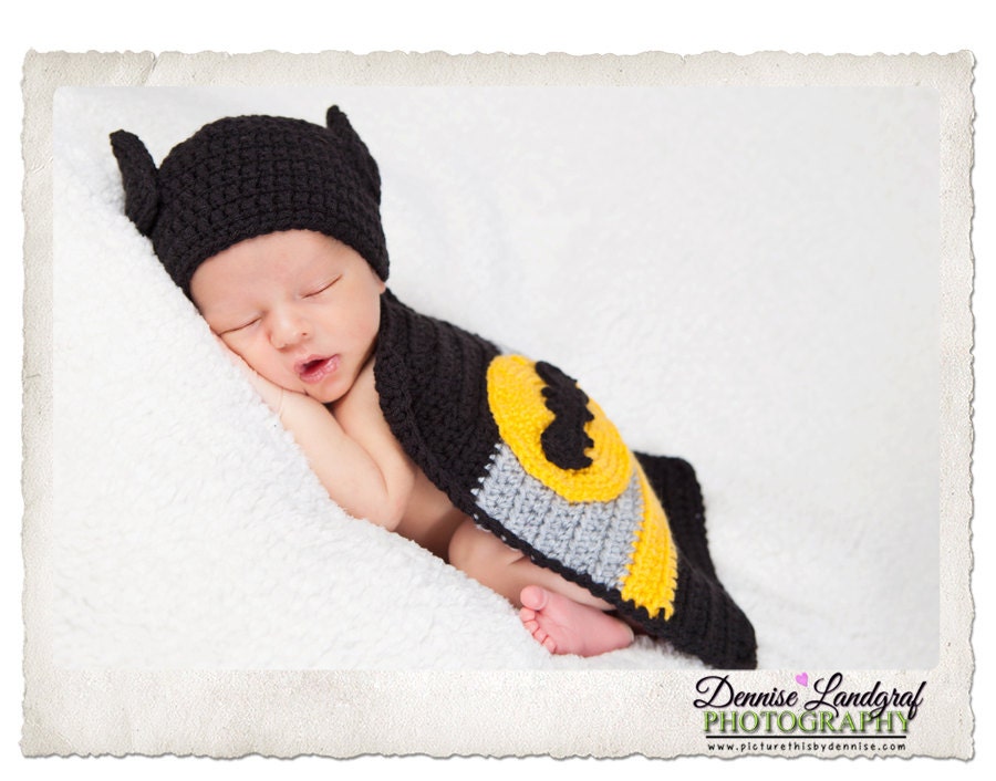 Newborn Batman Hat and Cape/ Photo Prop baby boy girl Etsy