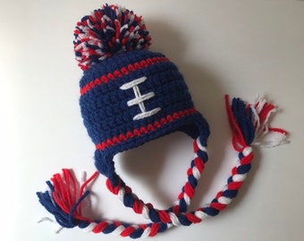 Newborn Crochet Football Hat NY Buffalo Bills Photo Prop Knit Hat
