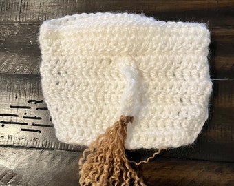 CLEARANCE* Ready to Ship Newborn Diaper Cover- Baby Infant Animal Cow, Horse, Giraffe, Photo Prop Baby Boy Girl Knit Crochet
