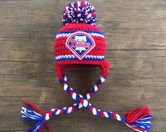 Newborn Philadelphia Phillies Baseball Hat Knit Hat Crochet Hat Photo Prop Baby boy Baby girl