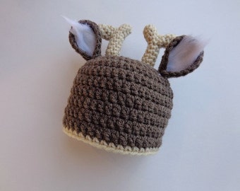 Newborn Crochet Deer Hat Baby Boy baby Girl Photo Prop Animal Hat knit hat