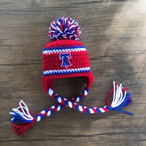 Newborn Philadelphia Phillies Baseball Hat Knit Hat Crochet Hat Photo Prop Baby boy Baby girl