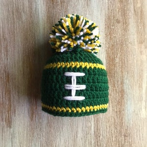 Newborn Crochet Green Bay Packers Hat Beanie Knit Football Hat Baby Boy Baby Girl Photo Prop