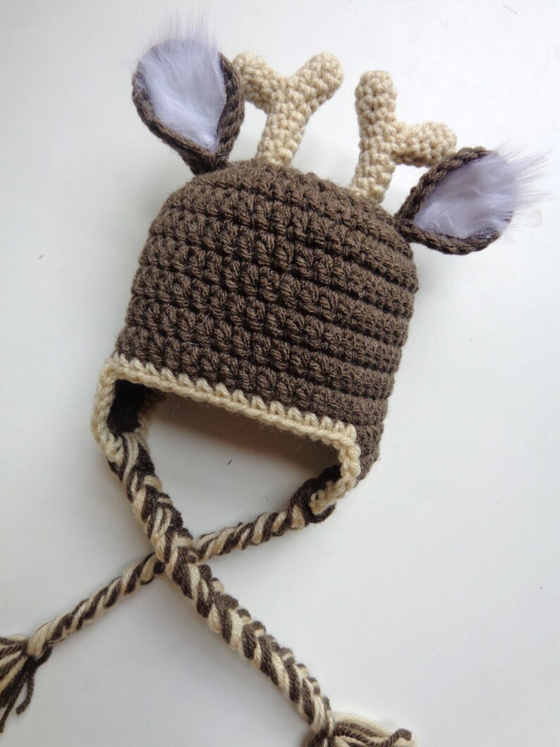 Newborn Photo Prop baby boy girl Newborn Crochet Deer Crochet Hat