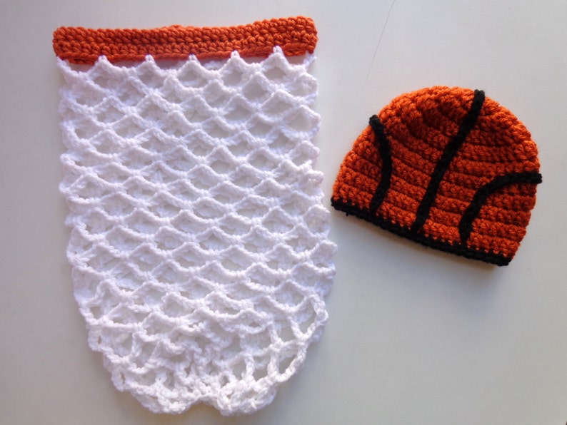 Crochet Newborn Hat and Basketball Net Photo Prop Baby Boy ...