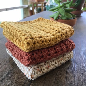 Set of 3 Crochet Dishcloth- 100% Cotton-Dish Cloths-Knit Dish Cloths-Crochet Dish Cloth-Wash Cloth 8x8 inch