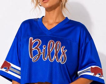 Buffalo Football Cropped Sequin Jersey