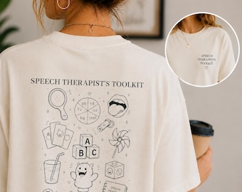 Speech Therapist Shirt Personalized, SLP Gift, Speech Therapy Shirt, Speech Pathologist Tee, SLP Toolkit Back Print, Custom Name
