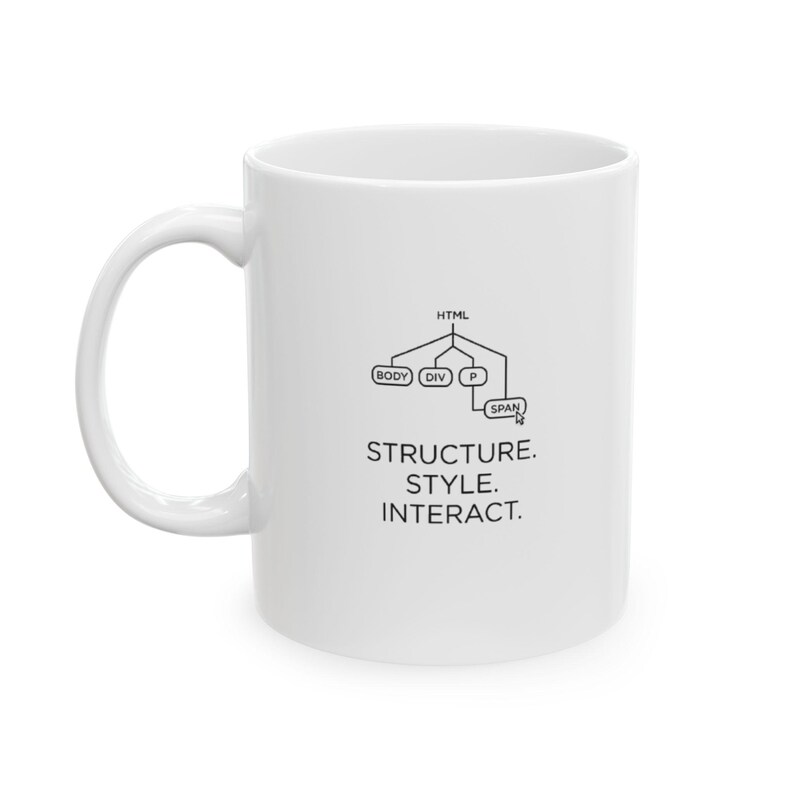 Web Developer Coding Mug HTML Structure Custom Cup Personalized Tech Gift Computer Science Grad Gift Front End Engineer Office Decor imagem 2