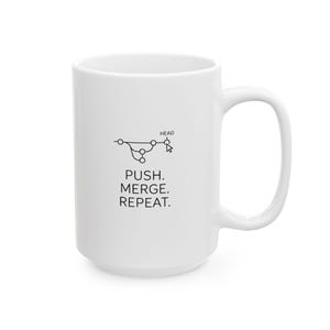 Git Command Mug à café Contrôle de version Cadeau programmeur Tech Décoration de bureau Ingénieur logiciel Tasse personnalisée Git Head Push Merge Repeat Developer image 9
