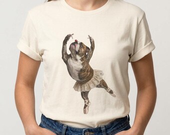 Custom Pet Ballerina T-Shirt, Dog Cat Dance Hoodie, Sweatshirt Pet Portrait Graphic