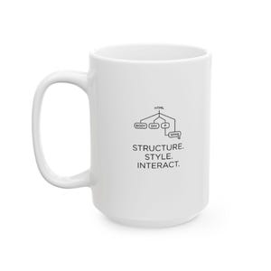 Web Developer Coding Mug HTML Structure Custom Cup Personalized Tech Gift Computer Science Grad Gift Front End Engineer Office Decor imagem 3
