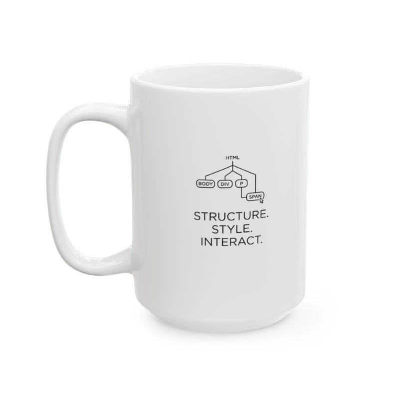 Web Developer Coding Mug HTML Structure Custom Cup Personalized Tech Gift Computer Science Grad Gift Front End Engineer Office Decor imagem 3