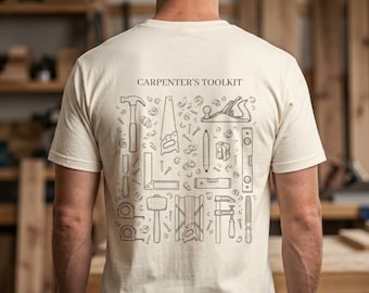 Electrician Gift Set Carpenter Toolkit Style Unisex Tee And Sweatshirt Professional Electrician Apparel Hand Drawn Tools Design