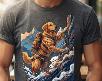 Custom Mountain Climbing Dog Shirt Adventure Dog Hoodie Personalized Pet Apparel Hiking Dog Gift Custom Dog Portrait Shirt