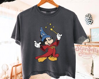 Comfort Colors Fantasia Sorcerer Mickey Boxy Tee, Walt Disney Fantasia Mickey Crop, Fantasia Mickey Tee, Disneyland Trip, Fantasmic Shirt