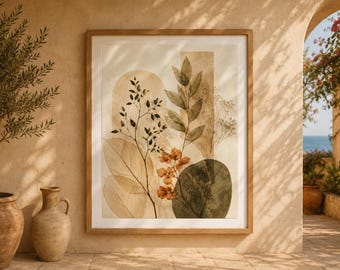 Olive Tree Wall Art, Botanical Print, Botanical Gallery Decor, Olive Branch Poster, Organic Wall Art, Herbarium Print, Digital Download