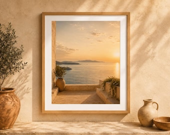 Mediterranean Print, Coastal Wall Art, Terracotta Digital Poster, Mediterranean Wall Decor, Architecture Print, Printable Art