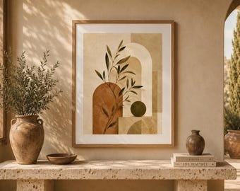 Olive Tree Wall Art, Botanical Print, Botanical Gallery Decor, Olive Branch Poster, Organic Wall Art, Herbarium Print, Digital Download