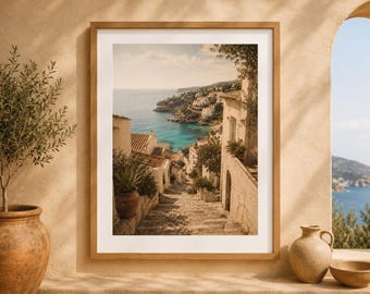Mediterranean Print, Coastal Wall Art, Terracotta Digital Poster, Mediterranean Wall Decor, Architecture Print, Printable Art