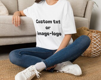 Custom Text or Image T-Shirt | Personalized Tee, Add Name or Logo