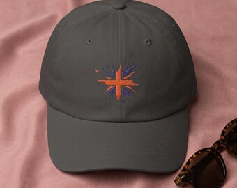 Splattered Union Jack Dad Cap | Embroidered American Flag Back