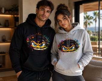 Graffiti Angry Eyes design Hoodie unisex | Street Art, Colorful Splatter