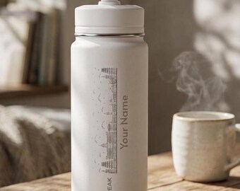 Personalized Skyline Name Water Bottle | 20oz Mini Stainless Bottle