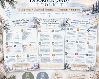 Seasonal Affective Disorder SAD Toolkit, Seasonal Depression Symptoms, Risk Factors, Light Therapy & Mental Health Support PDF