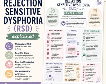 Rejection Sensitive Dysphoria (RSD) Explained | ADHD Emotional Regulation Infographic | Neurodiversity Resource