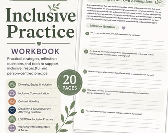 Inclusive Practice Workbook | Diversity, Equity & Inclusion Guide | Social Work Resource | Cultural Humility