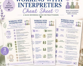 Working with Interpreters Cheat Sheet | Cultural Communication Guide for Social Workers, Counsellors & Health Professionals