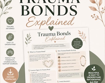 Trauma Bonds Explained | Trauma Bond Infographic | Trauma-Informed Psychoeducation PDF | Relationship Trauma Resource | Social Work Tool