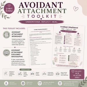 Avoidant Attachment Toolkit | Avoidant Attachment Worksheet + Avoidant Attachment Explained Infographic | Attachment Style Resource
