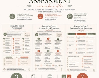 Strengths-Based Assessment Mini Bundle | Social Work Assessment Questions | Strengths Based Documentation | Practitioner Resource