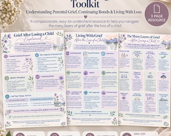 Grief After Losing a Child Toolkit | Parental Grief, Child Loss and Bereavement Support | Continuing Bonds & Grief Therapy PDF