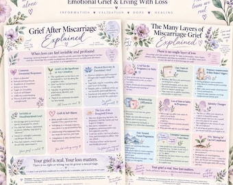 Miscarriage Grief Toolkit | Pregnancy Loss Support | Grief Worksheets for Miscarriage | Therapy & Counselling Printable