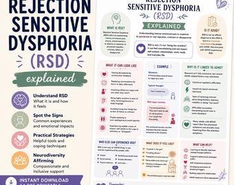 Rejection Sensitive Dysphoria (RSD) Explained | ADHD Emotional Regulation Infographic | Neurodiversity Resource